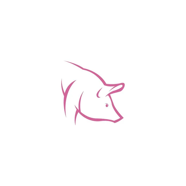 Pig Icon Logo Design Illustration Template — стоковый вектор