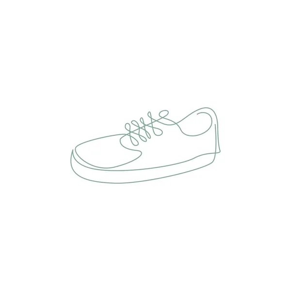 Zapatos Línea Arte Diseño Ilustración Plantilla — Vector de stock