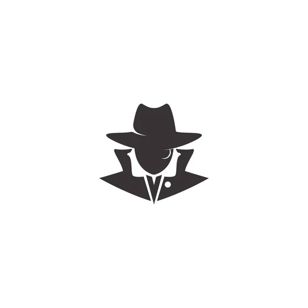 Modelo Ilustración Diseño Logotipo Icono Agente Secreto — Archivo Imágenes Vectoriales