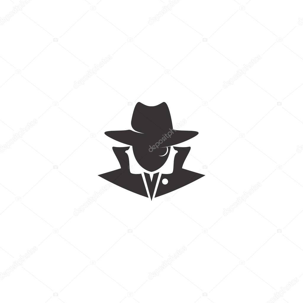 Secret agent icon logo design illustration template