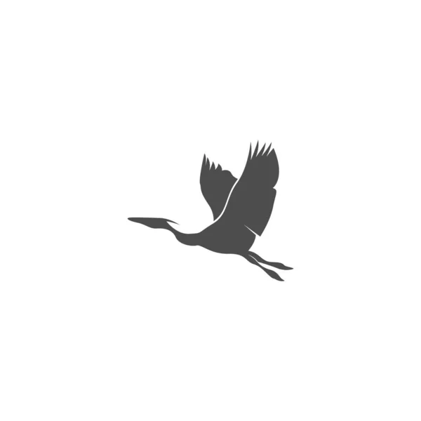 Heron Logotyp Ikon Illustration Mall Vektor — Stock vektor