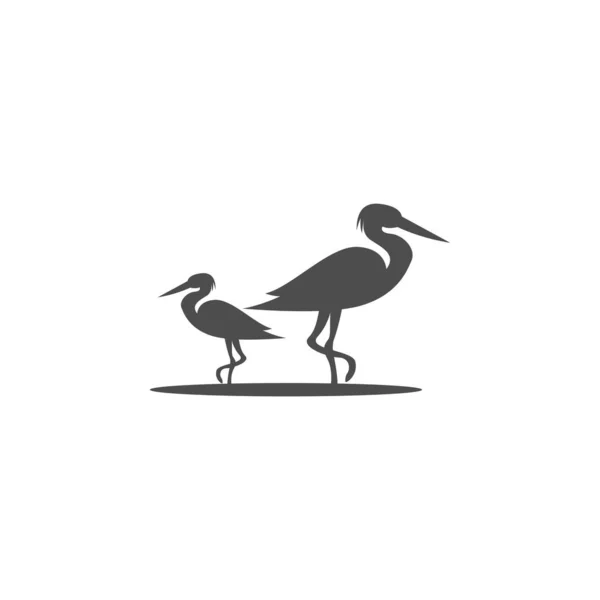 Heron Logo Symbol Illustration Vorlage Vektor — Stockvektor