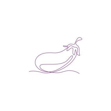 Patlıcan simgesi logo tasarımı örnekleme şablonu