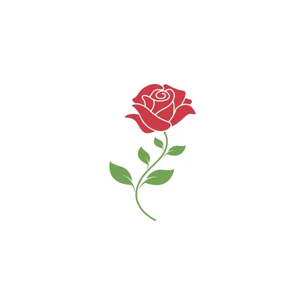Modello Illustrazione Del Disegno Dell Icona Delle Rose Rosse — Vettoriale Stock