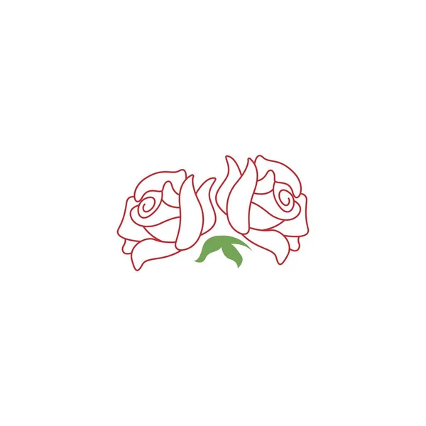 Шаблон Рисунка Иконок Красных Роз — стоковый вектор