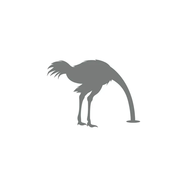 Strauß Ikone Logo Design Illustration Vorlage — Stockvektor