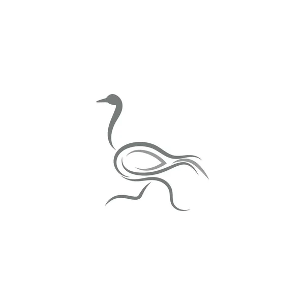 Icono Avestruz Diseño Del Logotipo Plantilla Ilustración — Vector de stock