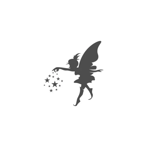 Fairy Logo Pictogram Ontwerp Illustratie Sjabloon — Stockvector