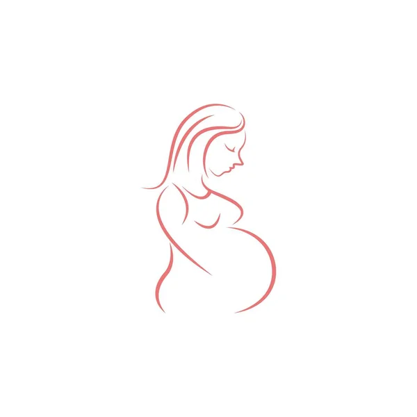 Zwangerschap Logo Pictogram Ontwerp Illustratie Template — Stockvector