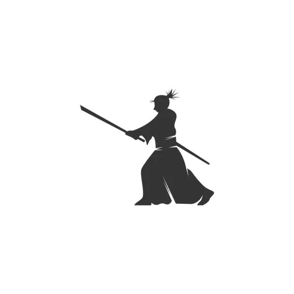 Plantilla Ilustración Logotipo Diseño Icono Ronin — Archivo Imágenes Vectoriales