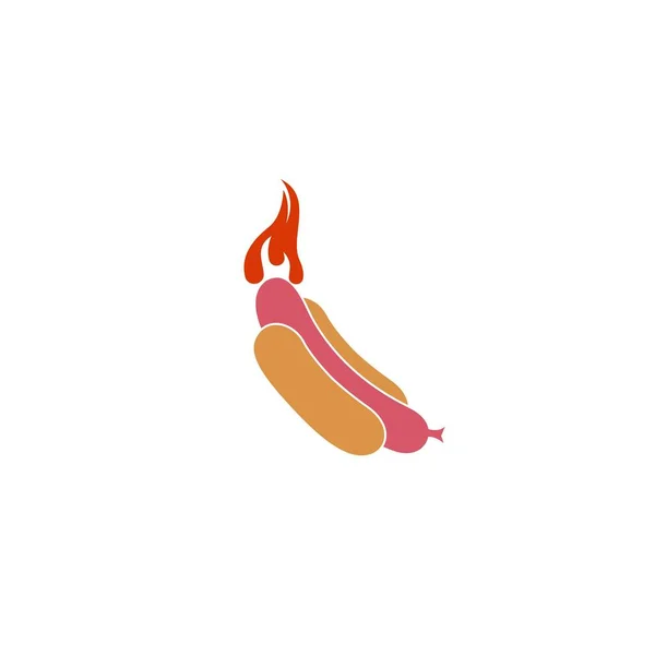 Hot Dog Ikona Logo Projekt Ilustracja Wektor — Wektor stockowy