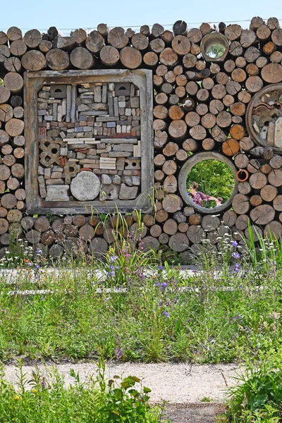 Красивый Природный Бамбуковый Забор Саду Высокое Качество Фото — стоковое фото