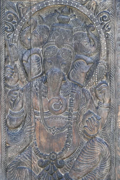 Ganesha Woodcraft Tradycja Azji Indii Wysokiej Jakości Zdjęcie — Zdjęcie stockowe
