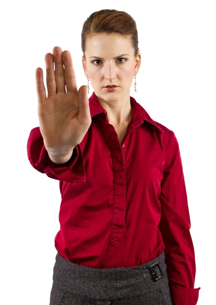 Businesswoman with Gestures — Stock Photo, Image