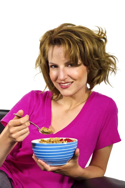 Woman Having Breakfast — Stock Photo, Image