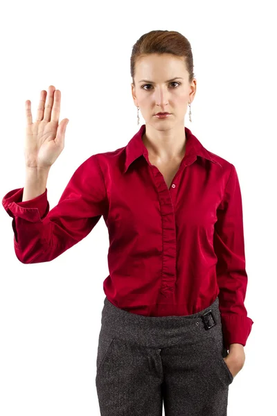 Businesswoman with Gestures — Stock Photo, Image