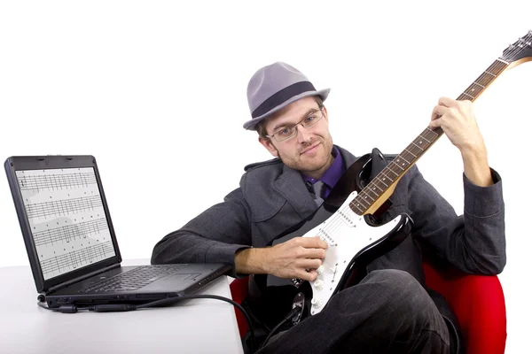 Online gitaar tutorial — Stockfoto