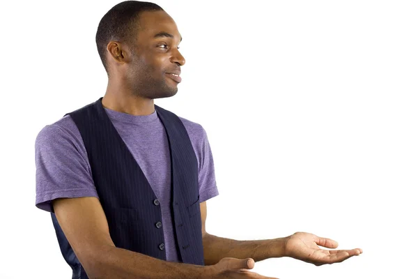 Young Black Man Advertising — Stock Photo, Image