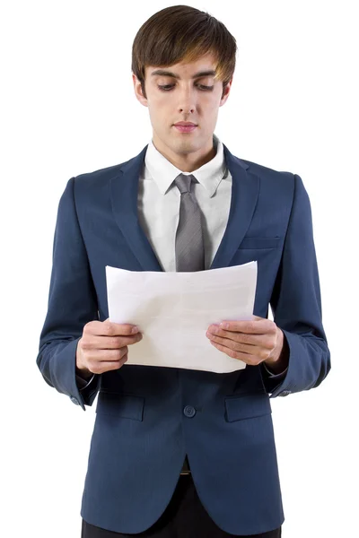 Businessman with papers — Stock Photo, Image