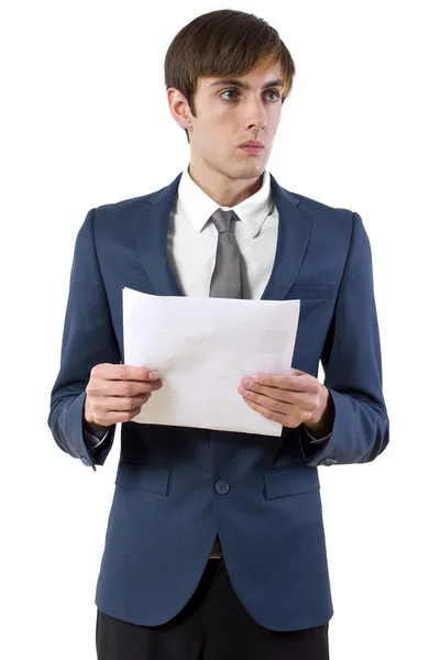 Businessman with papers — Stock Photo, Image