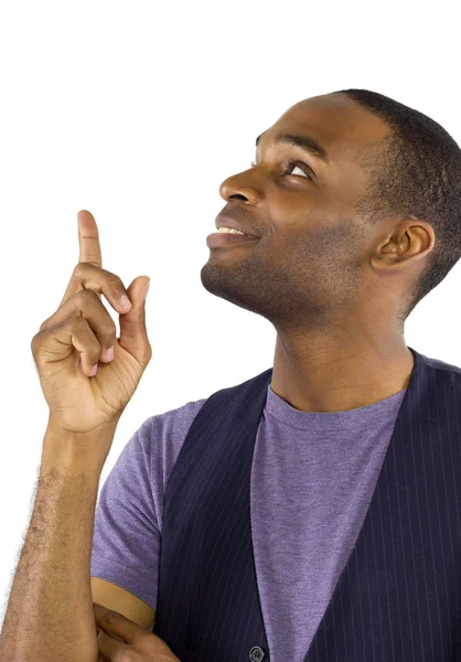 Черный мужчина показывает большой палец вверх — стоковое фото