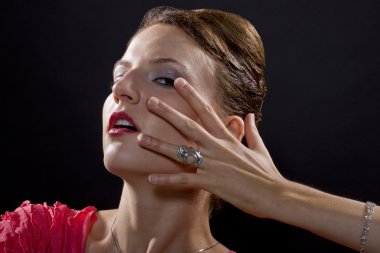 kadın dansçı ile voguing jest