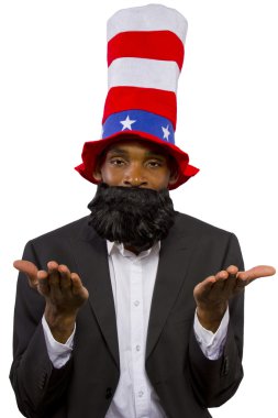 Black man playing American Mascot clipart