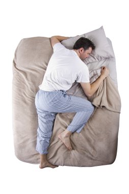 uykusuz adam bir yatakta