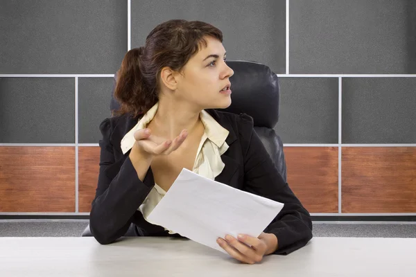 Female reporter — Stock Photo, Image