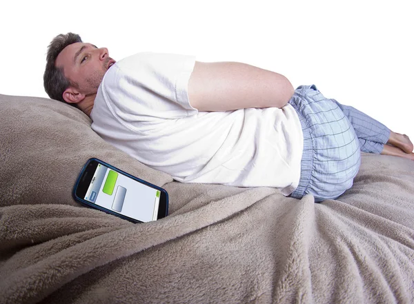 Man receiving text messages — Stock Photo, Image