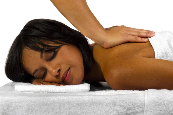 Black woman getting massage — Stock Photo, Image