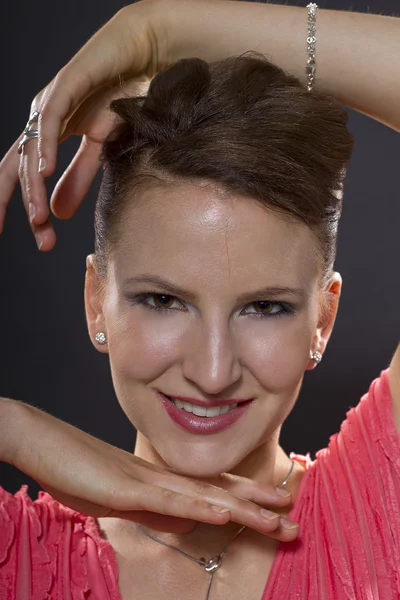 Female dancer with voguing gestures — Stock Photo, Image