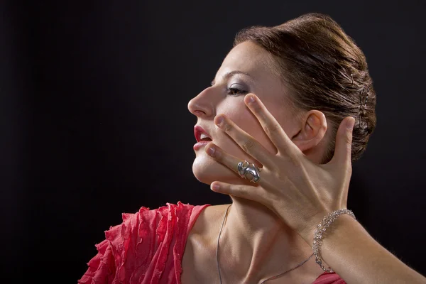 Female dancer with voguing gestures — Stock Photo, Image