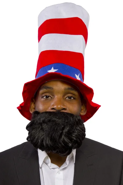Black man playing American Mascot — Stock Photo, Image