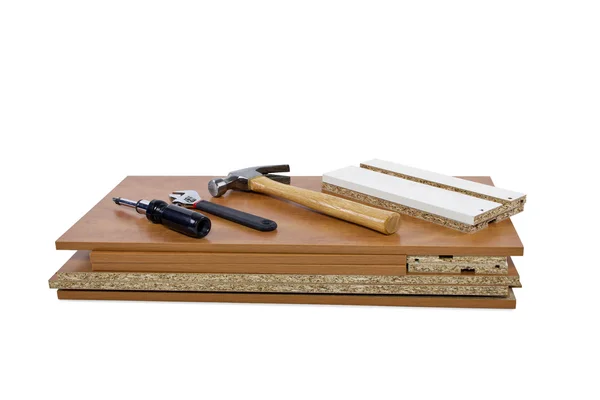 Tools on building shelf — Stock Photo, Image