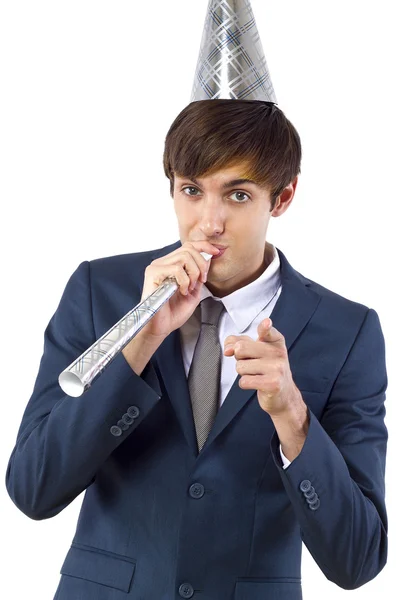 Businessman celebrating new year — Stock Photo, Image