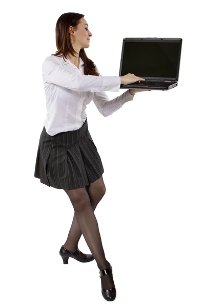 Student dancing while working — Stock Photo, Image