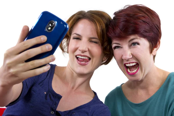 Women taking self portraits — Stock Photo, Image