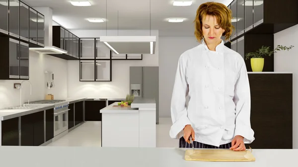 Koch in der gewerblichen Küche — Stockfoto