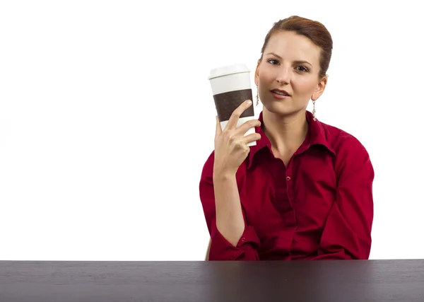 Femme dans le café — Photo