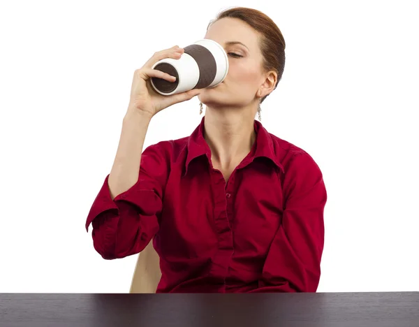 Femme dans le café — Photo