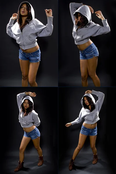 라티나 여성 힙합 댄스 — 스톡 사진