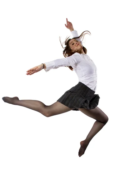 Frau springt in Ballettform — Stockfoto