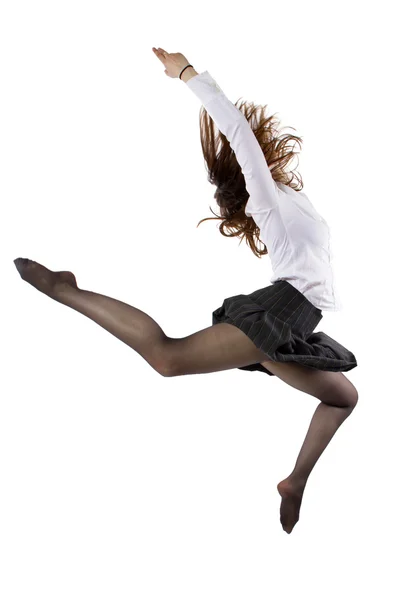 バレエ フォームで跳躍の女性 — ストック写真