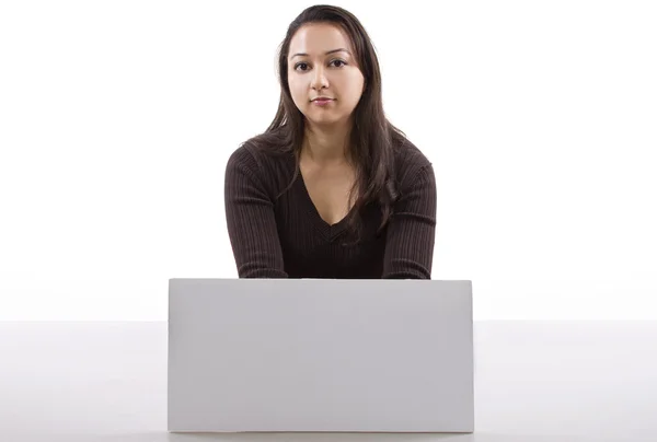 Woman with blank sign — Stock Photo, Image