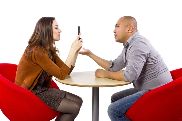 Mujer ignorando aburrido fecha — Foto de Stock