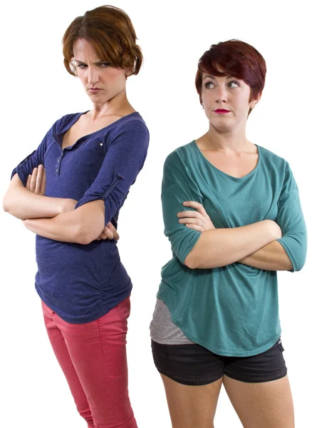 Women arguing and distrusting each other — Stock Photo, Image