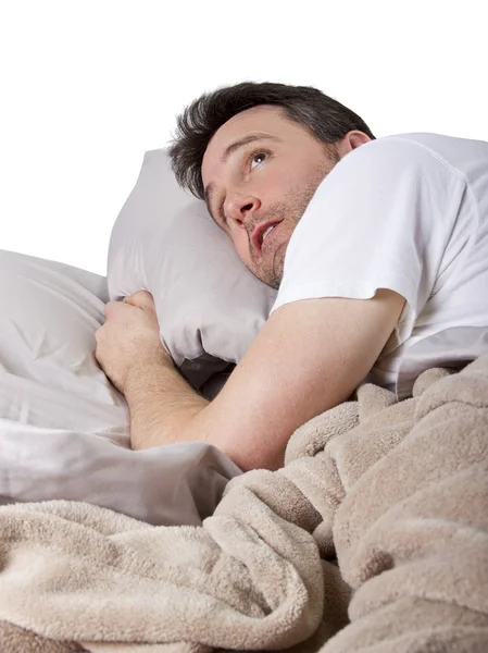 Man unable to sleep — Stock Photo, Image