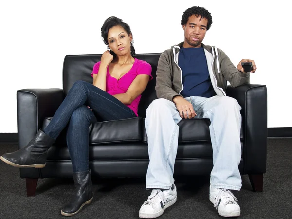 Couple watching tv — Stock Photo, Image