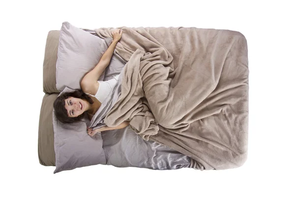 Donna a letto incapace di dormire — Foto Stock
